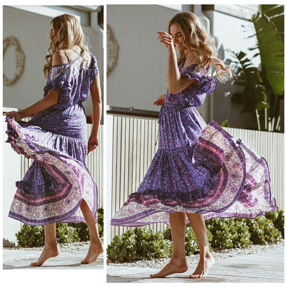 Bravehearts Dahlia Maxi Skirt Purple Haze Spell L - Picture 4 of 8